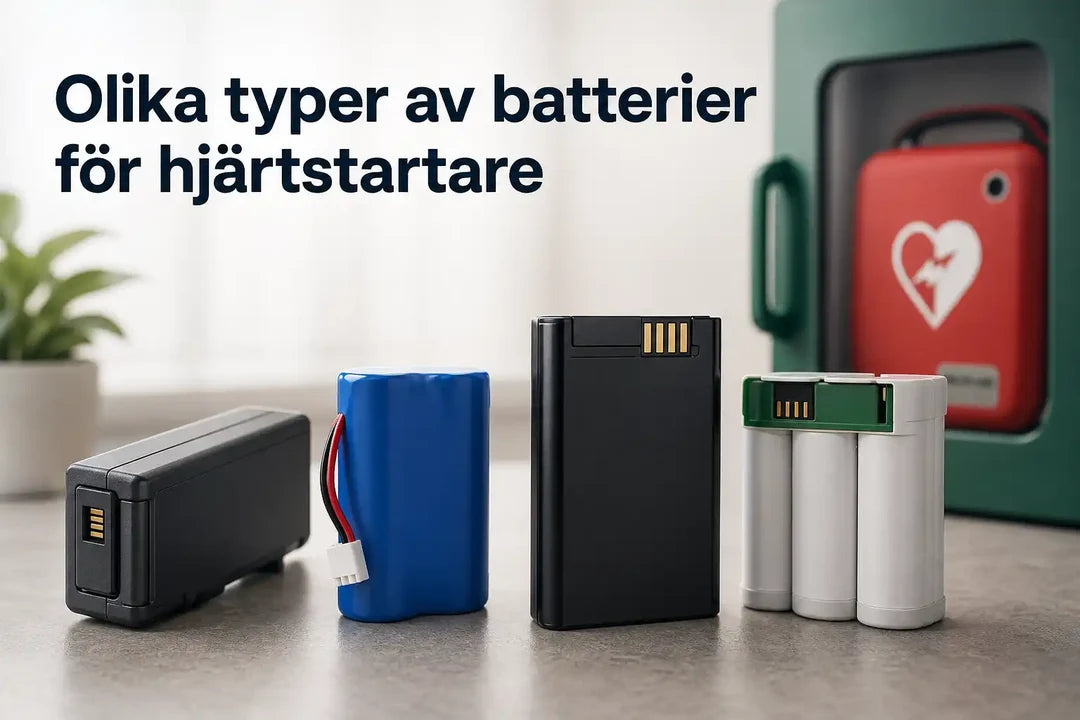Olika typer av batterier för hjärtstartare