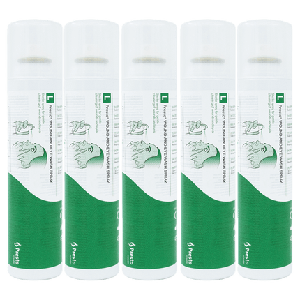 Presto ögondusch refill 250ml, fem utbytesflaskor med svampkork i grönlackerad design.