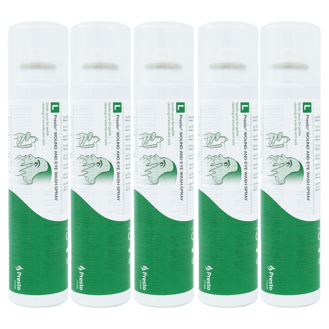 Presto ögondusch refill 250ml, fem utbytesflaskor med svampkork i grönlackerad design.