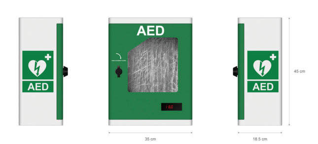 Presto AED skåp för utomhusbruk, med värme och ljudsiren