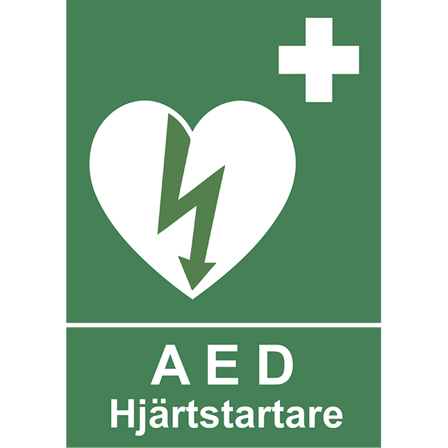 Skylt Hjärtstartare A5-storlek, dubbelsidig - MaxMedic