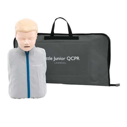 HLR-docka Little Junior QCPR med väska för HLR-utbildning och livräddning av barn.