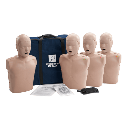 Prestan HLR-docka Junior 4-pack med detaljerad träning och feedbacksystem för effektiv HLR-utbildning.