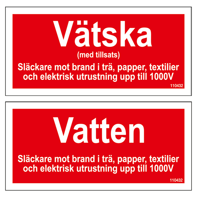 Tilläggsskylt Vätska med tillsats/Vatten - MaxMedic
